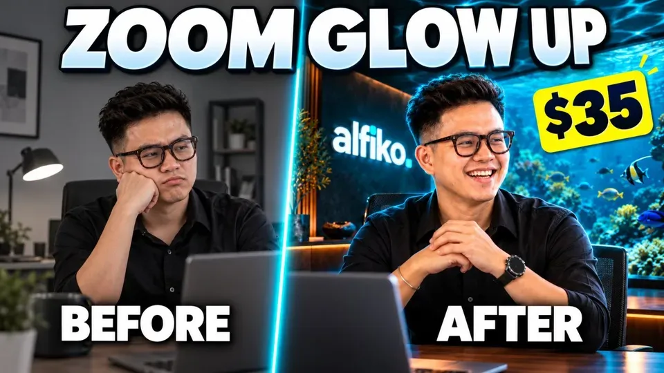Zoom glow up before and after thumbnail
