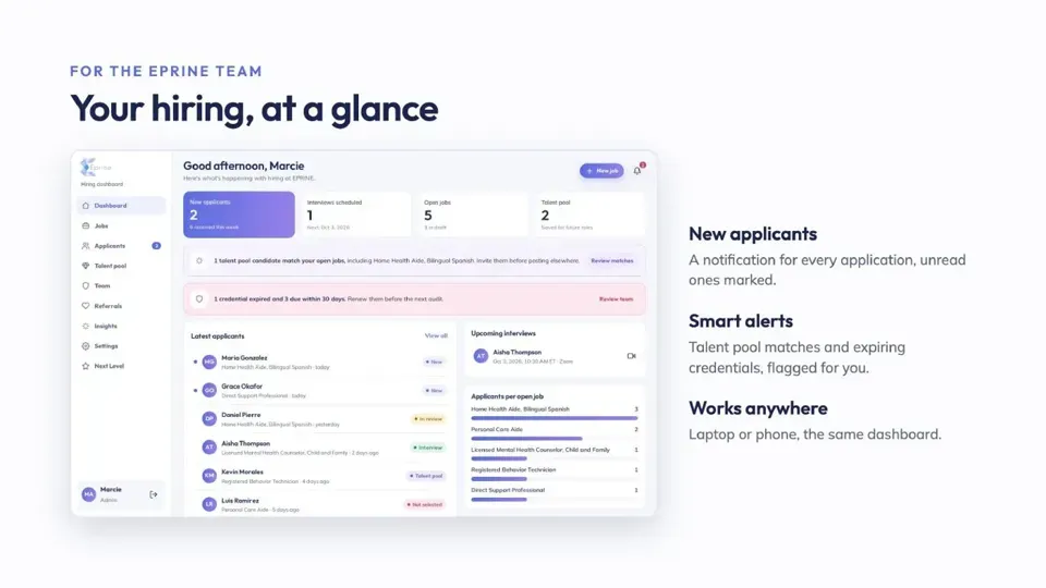 EPRINE careers hiring dashboard
