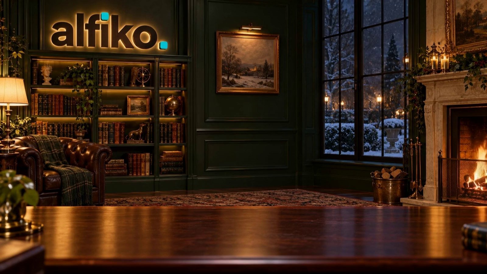 Winter library virtual studio