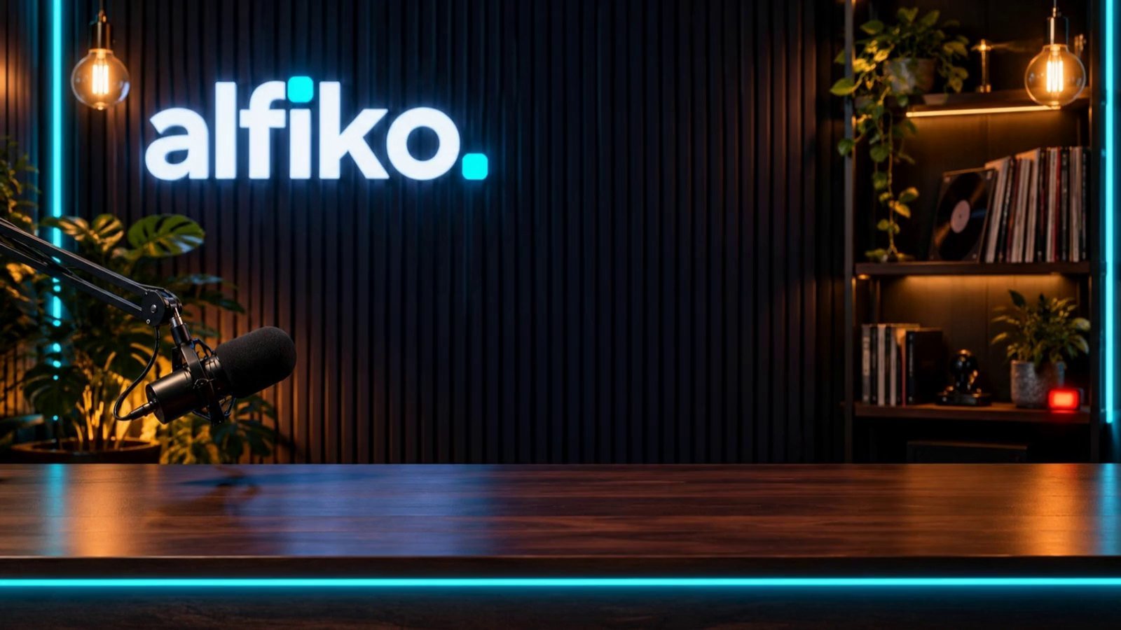 The alfiko. Podcast Studio background